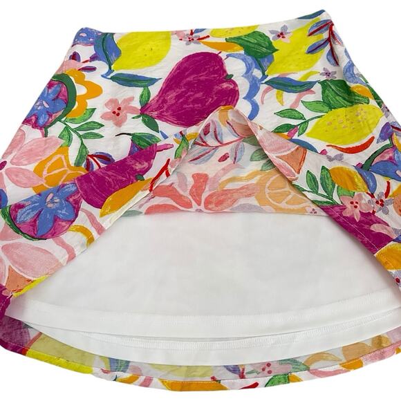 Fore Women S Mini Skirt Floral Fruit Print Vacation Fun Tropical Resort Cruise - Picture 7 of 10
